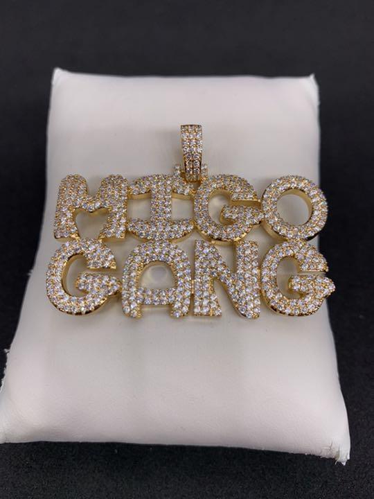migos ミーゴス Gang ヒップホップ ブリンブリン ネックレス ゴールド