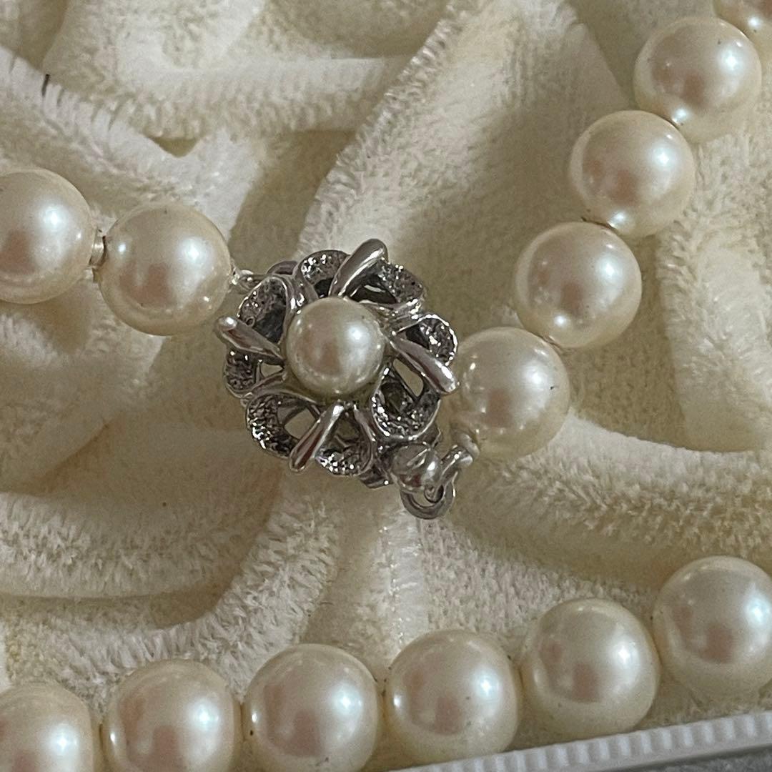 美品　シルバーパールネックレス、イヤリング　セット　silver刻印、元箱付き