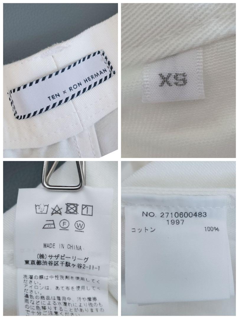 □新品タグ付 TEN× RonHerman コラボ ホワイトデニム バギーXS