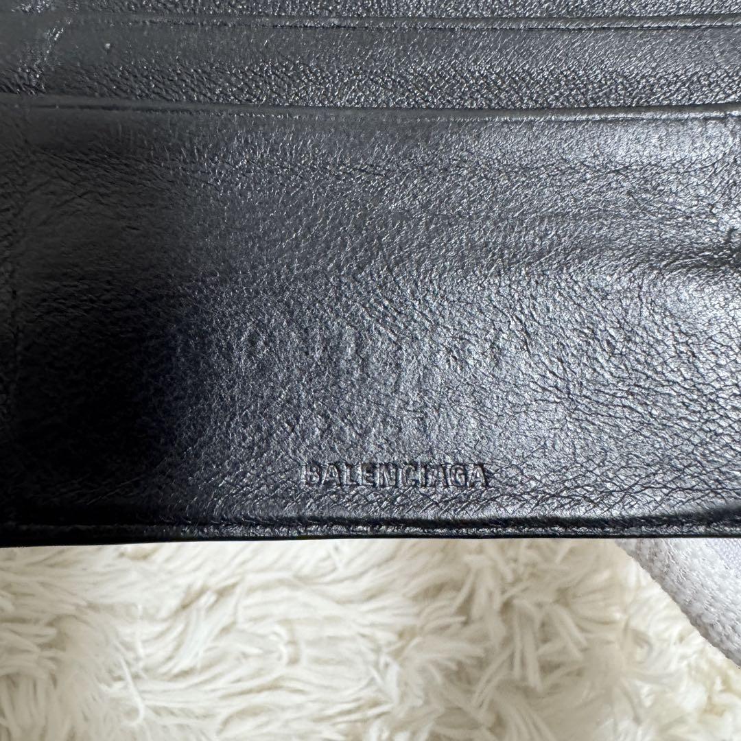 【良品】BALENCIAGA バレンシアガ 二つ折り財布 ブラック