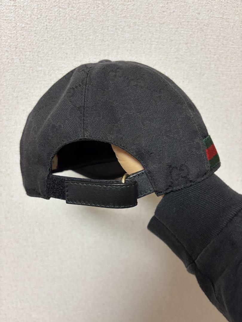 GUCCI ブラックキャップ ストライプ
