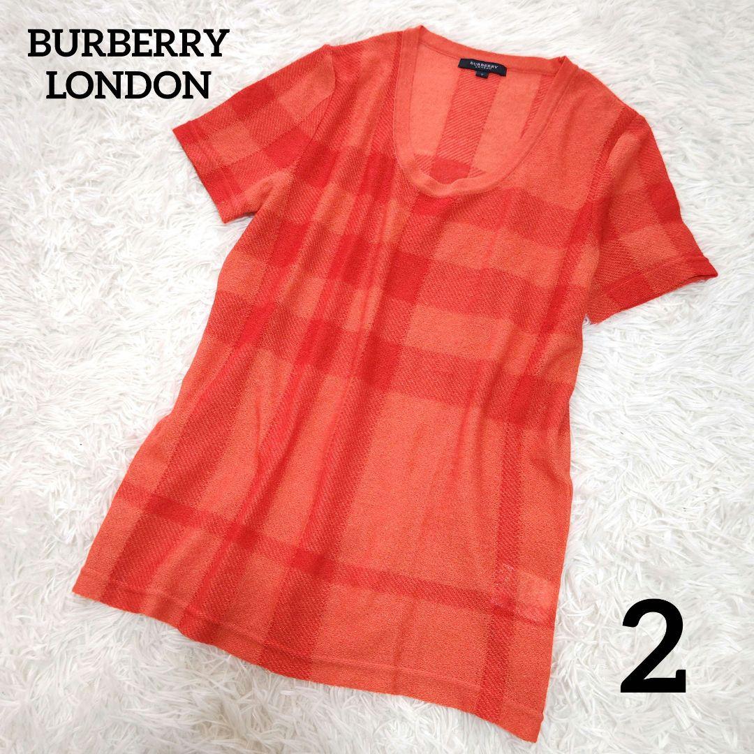 BURBERRY　LONDON　リネン混カットソー　サイズ2(M-L相当)