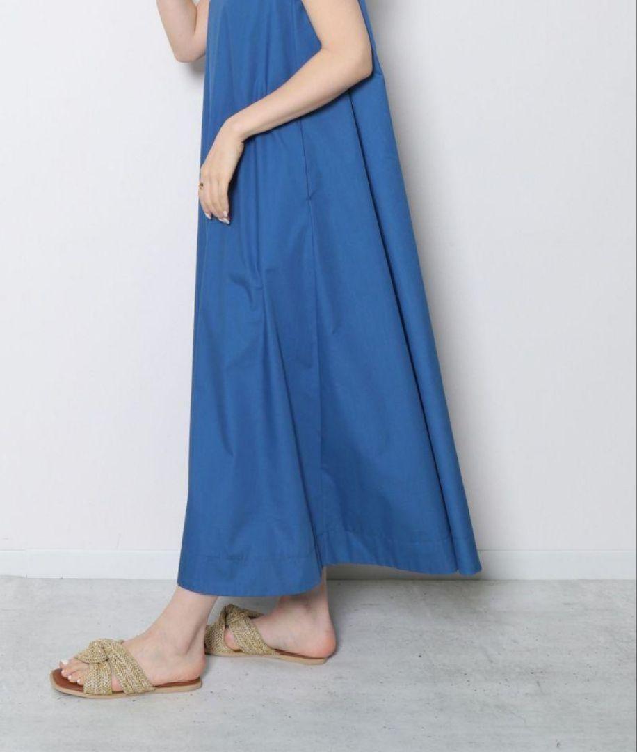 新品完売★ヴェロフォンナ　フレアノースリワンピース　ブルー　青　リボン 新品完売☆ヴェロフォンナ フレアノースリワンピース ブルー 青