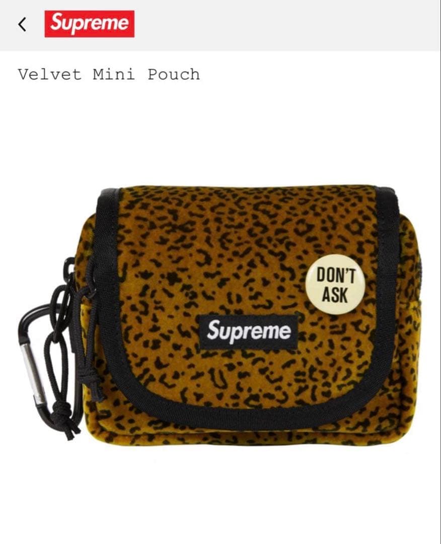 Supreme Velvet Mini Pouch Tan Leopard新品、♥