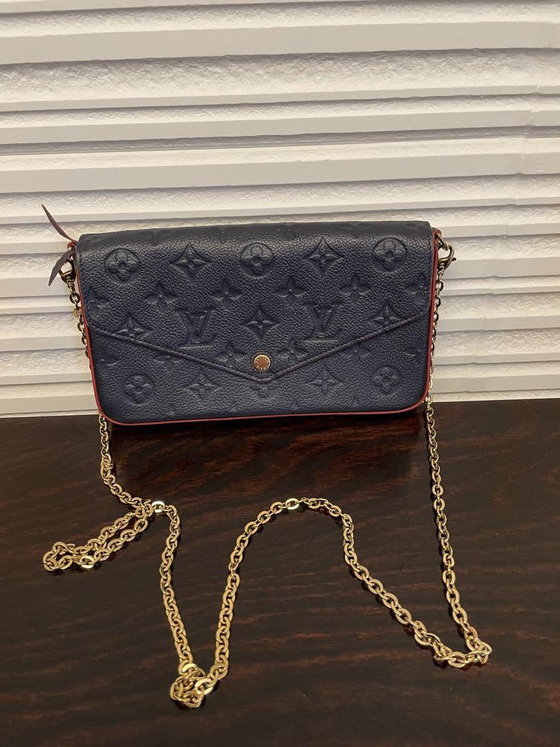 自宅保管 LV ポシェットフェリシー ショルダーバッグ ネイビーブール