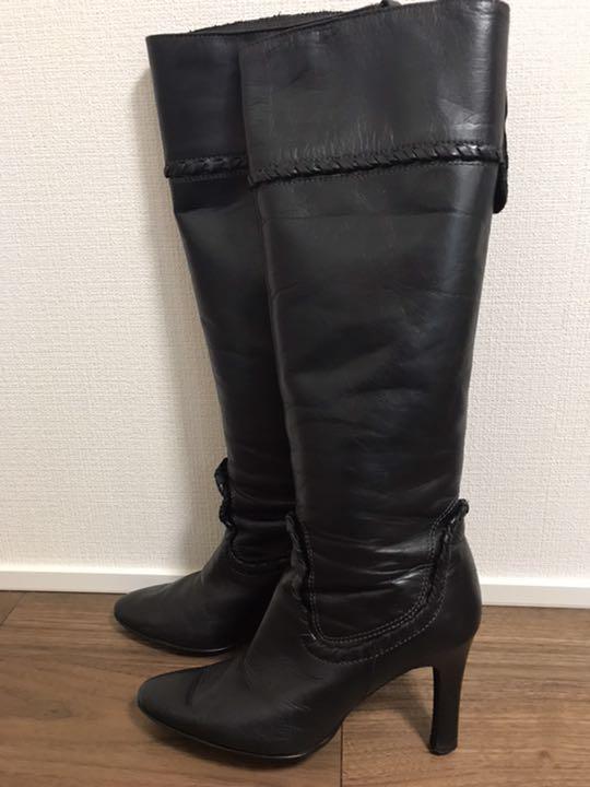 中古 黒 23.5 MqTQl-m82563769325 Meda ロングブーツ 低価大人気