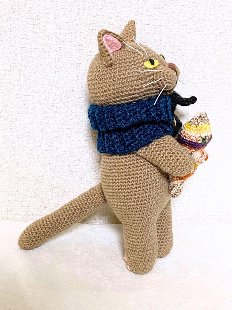 ブラウン猫さん（with friend）のあみぐるみ