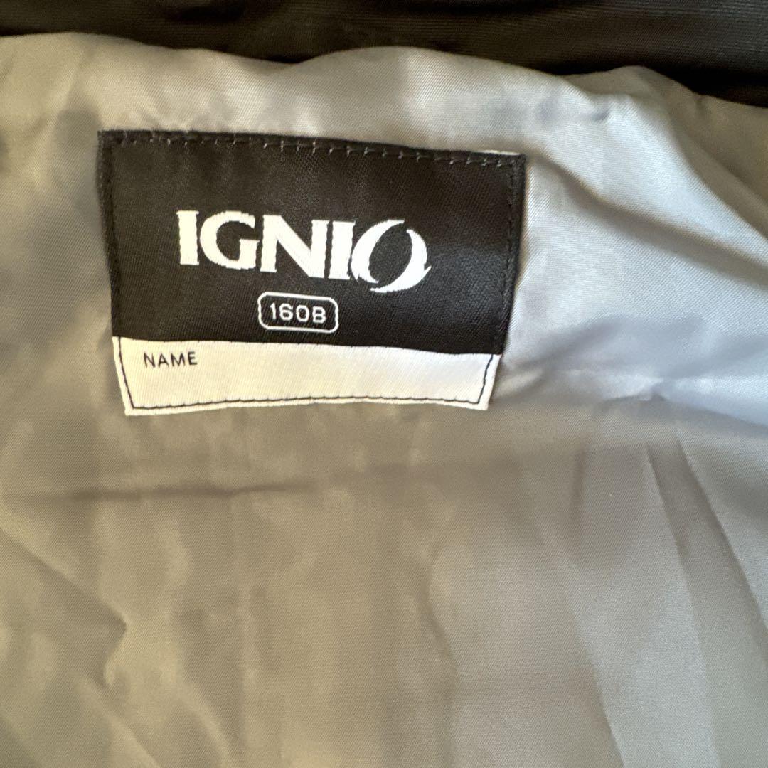 【中古】IGNIO スキーウェア 4点セット160B 青/黒/緑 手袋・帽子付き