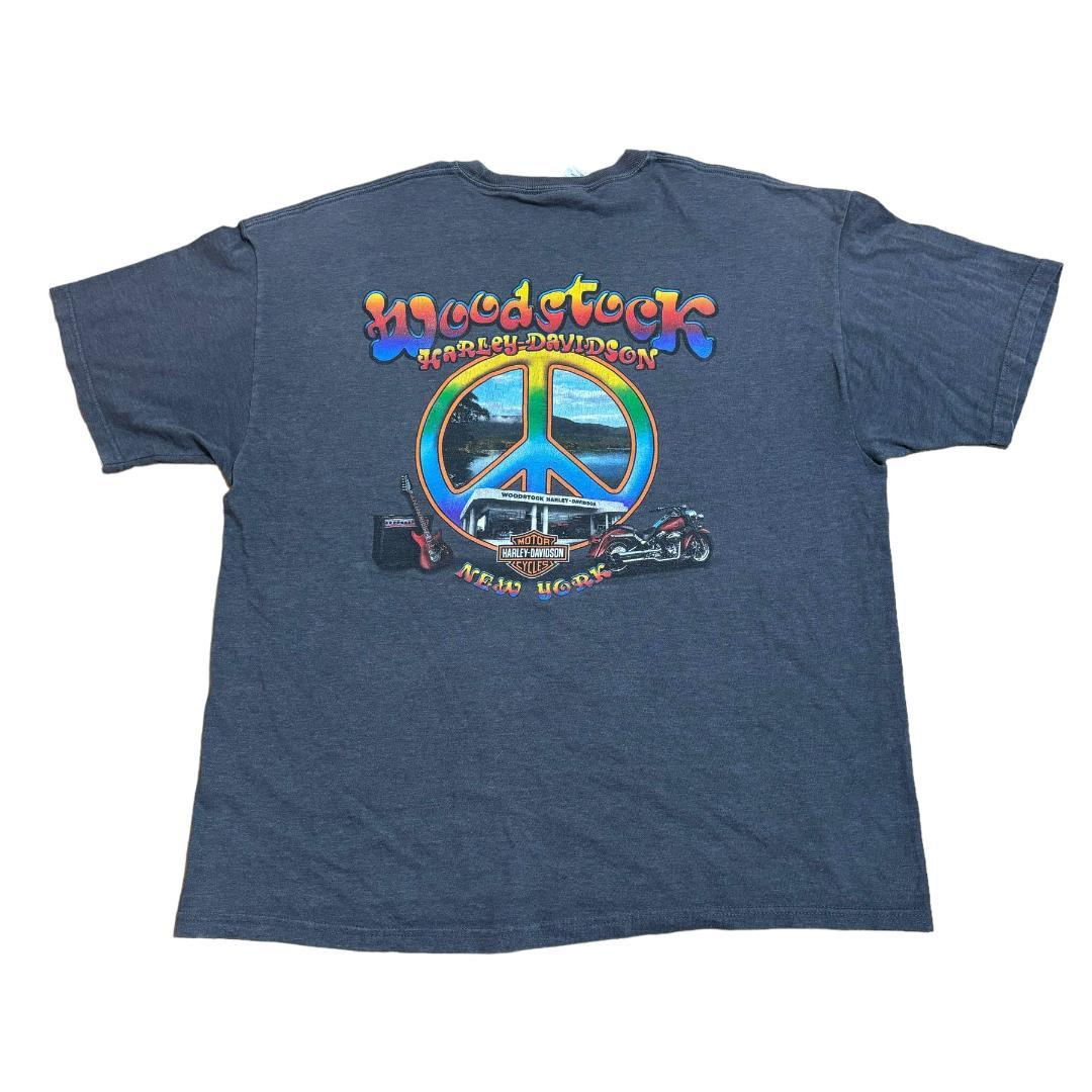 ニューヨーク ウッドストック ハーレーダビッドソン Tシャツ 両面 ポケT