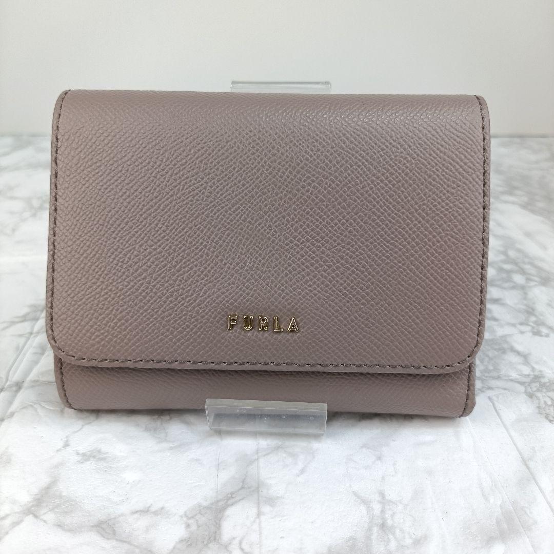未使用級 フルラ 折財布 ラウンドジップ グレー系 箱カードなど