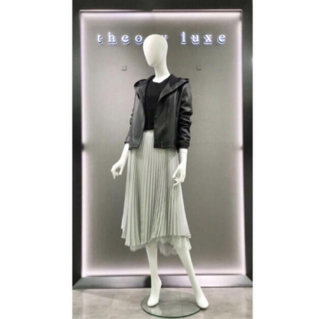 Theory luxe 19ss ラムレザーフーデットジャケット ブラック Theory luxe 19ss ラムレザーフーデットジャケット ブラック