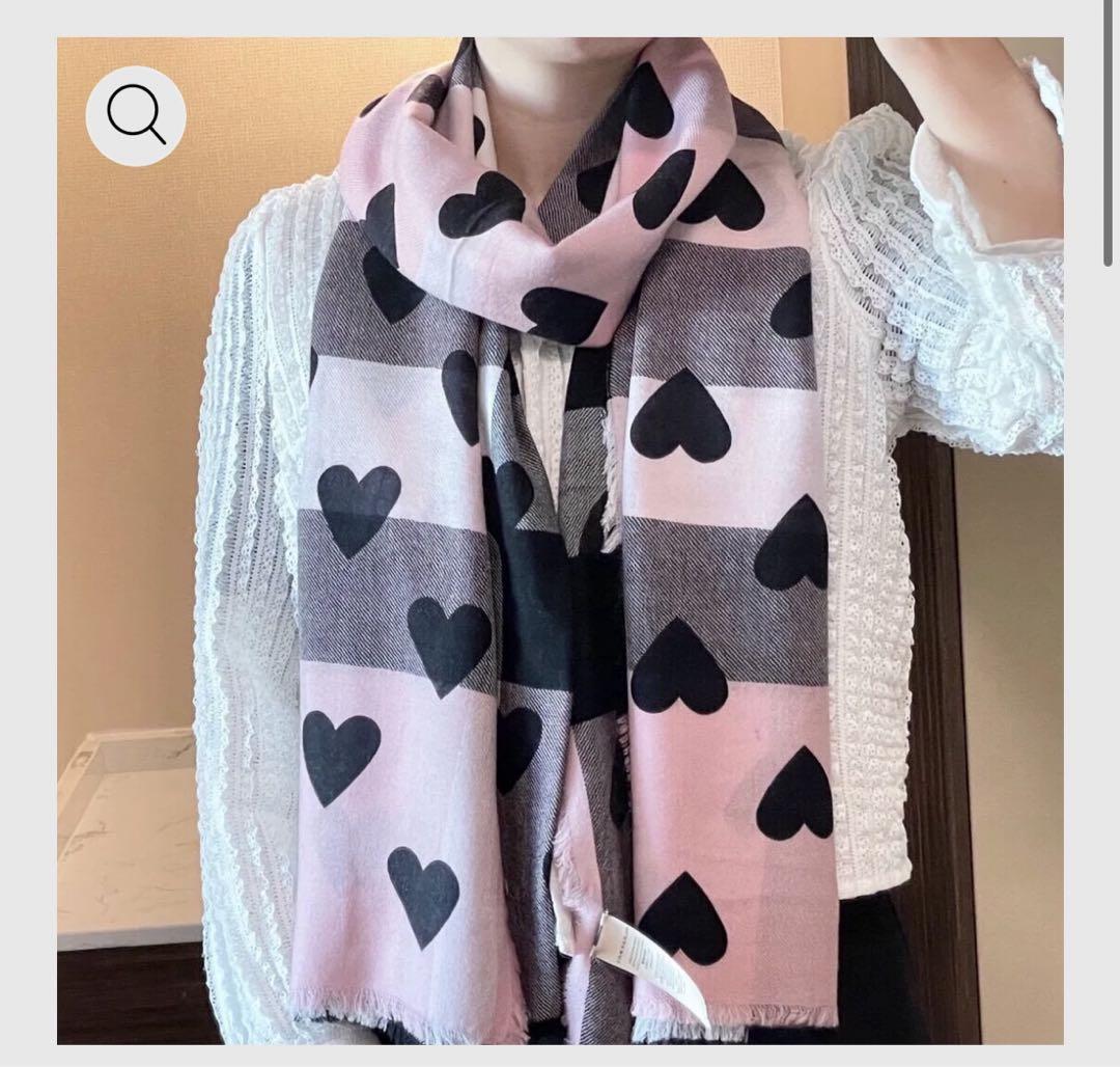 BURBERRY バーバリー マフラー レディース カシミヤ Heart Print