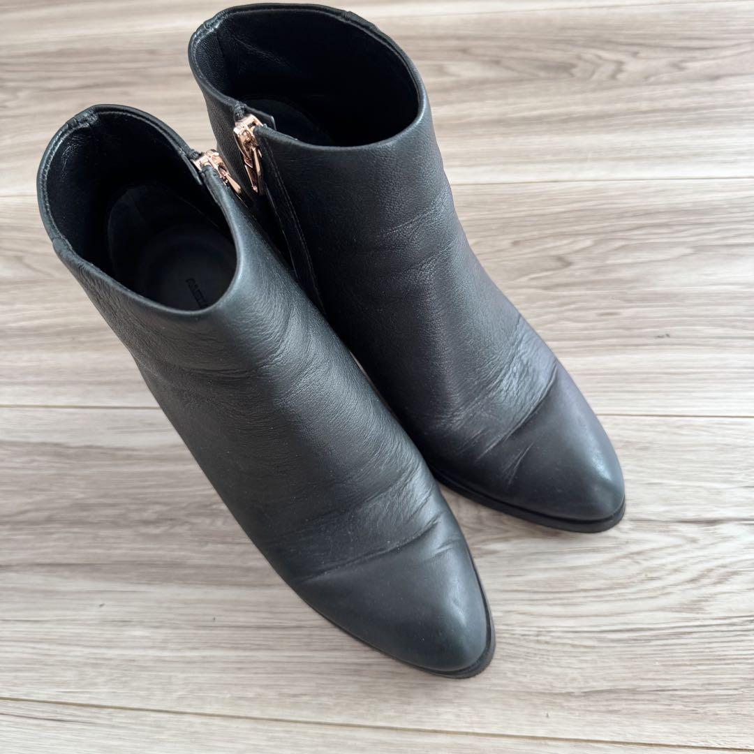 美品 アレキサンダーワン・レザー メタルカット ショートブーツ