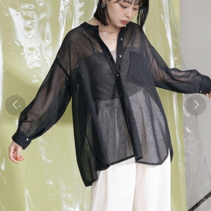 Eimee Law エイミーロウ ヨークテープ メッシュシャツ 黒 38