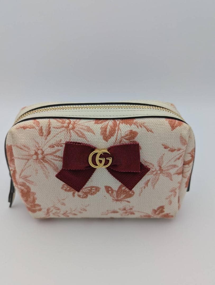 【極美品】グッチ マーモント ハーバリウム コスメ 化粧ポーチ 花柄 リボン 【極美品】グッチ マーモント ハーバリウム コスメ 化粧ポーチ 花柄 リボン