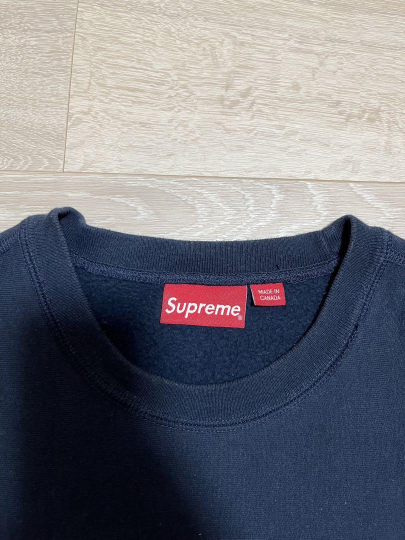 FW18 Supreme Box Logo Crewneck Navy