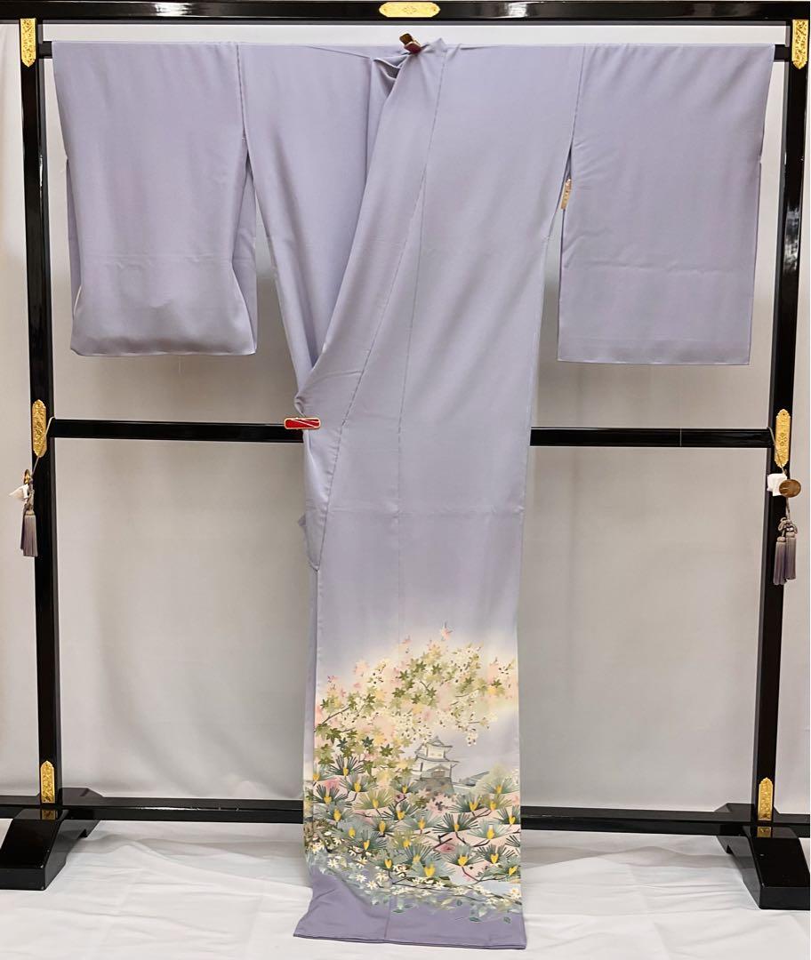 色留袖 仮絵羽 未仕立て品 加賀友禅 横山秀一 兼六園 紫系 No.30 色留袖 仮絵羽 未仕立て品 加賀友禅 横山秀一 兼六園 紫系 No.30