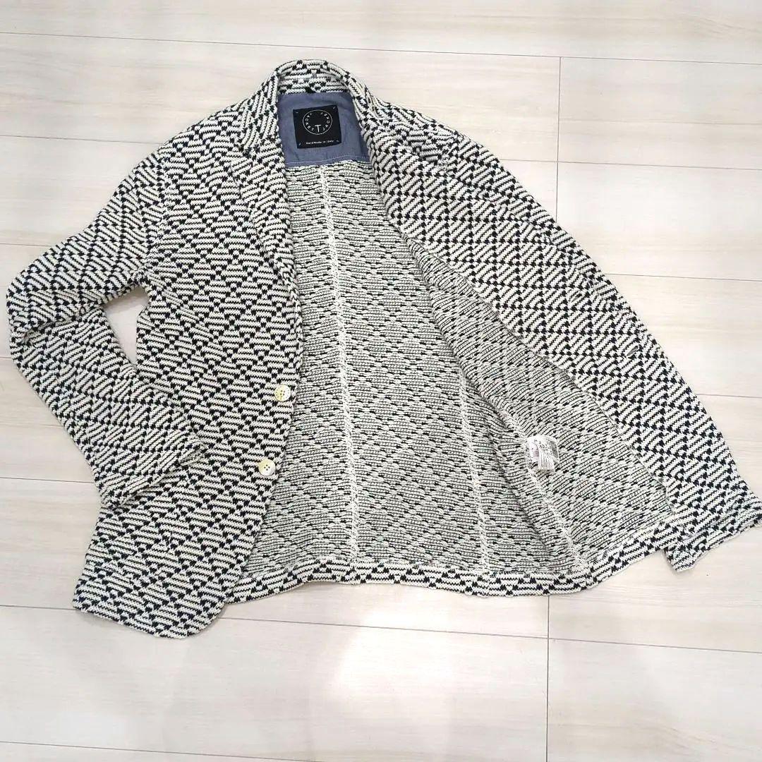 【訳あり】T-JACKET　テーラード　チェック　白黒