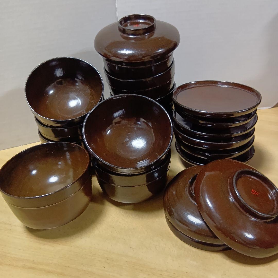 お椀3種　小皿2種　漆器　骨董品　全50セット