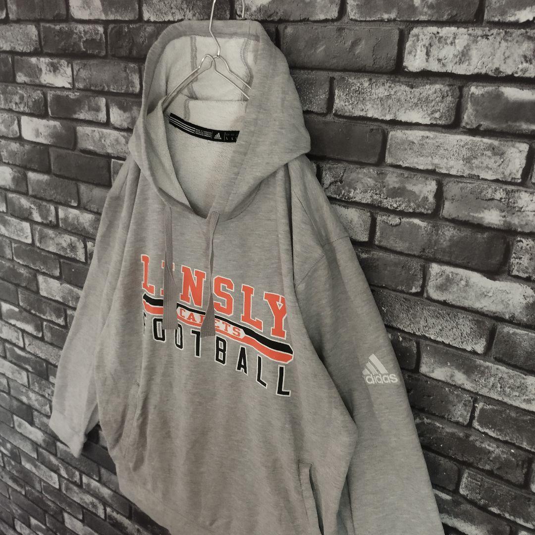 アディダス 裏起毛 刺繍 adidas カレッジ 霜降り スウェット フーディー