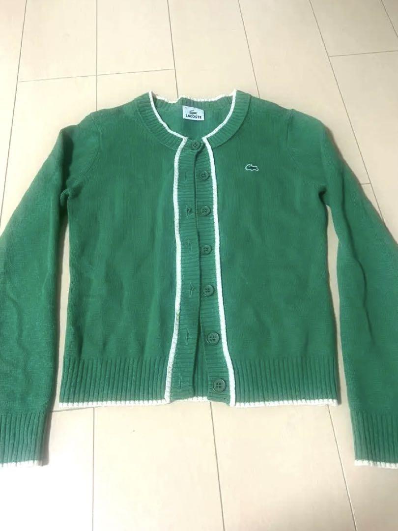 LACOSTE グリーンニットカーディガン 土日限定値下げ！ - メルカリ