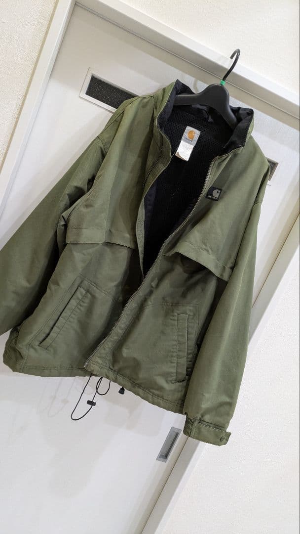 Carhartt ナイロンジャケット フード収納付き オリーブグリーン XL