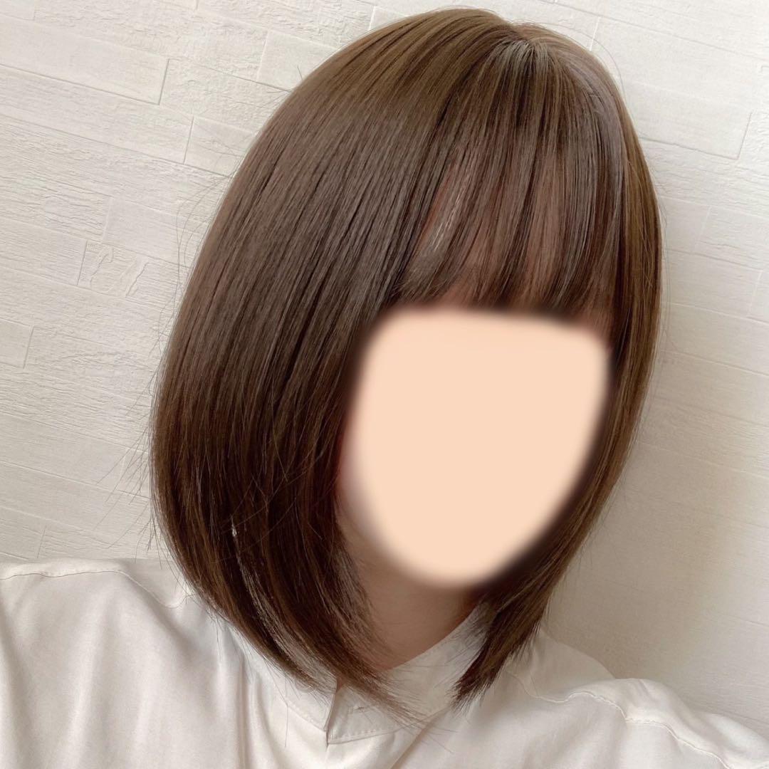 高品質ウィッグ 前下がりボブ ブラウン ウィッグ