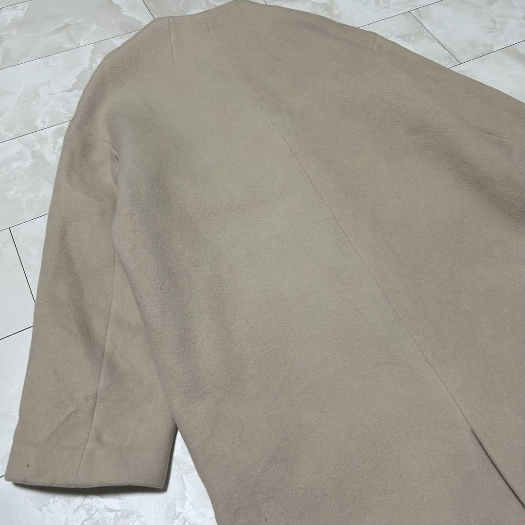 【美品】IENA イエナ マンテコ社 ウール ノーカラーロングコート