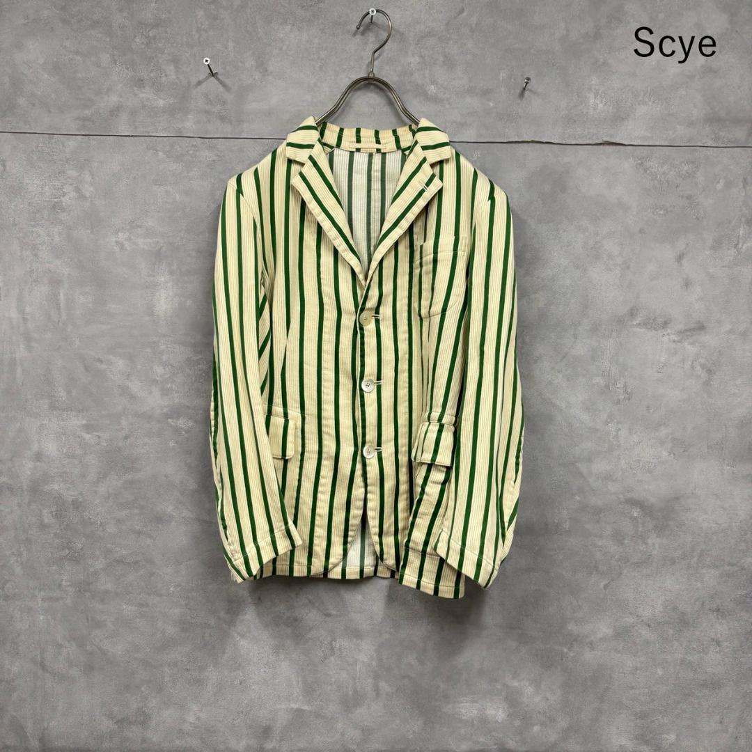 Scye サイ ストライプ コットン テーラードジャケット N1461M・Scye
