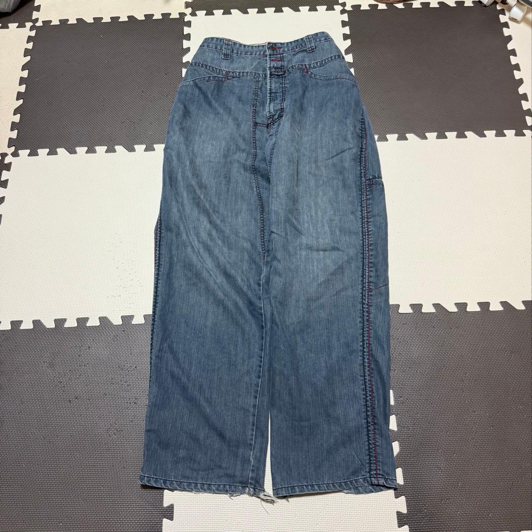 マリテフランソワジルボー デニム ワイドデニムXL LL MARITHE FRANCOIS GIRBAUD