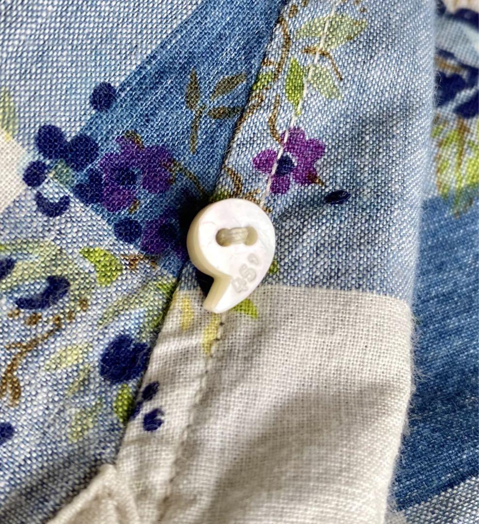 45R 45rpm YUKI COTTON 有機コットン 総柄 シャツ 日本製