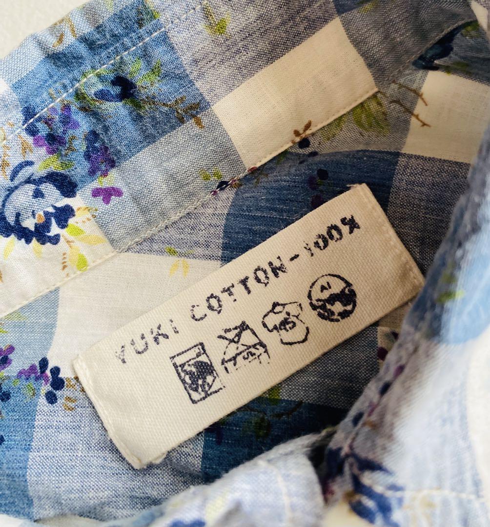 45R 45rpm YUKI COTTON 有機コットン 総柄 シャツ 日本製