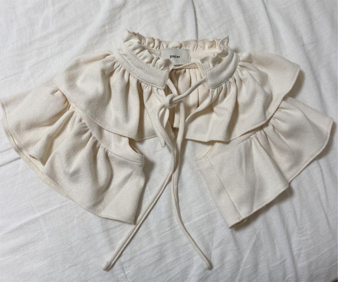 papier louise blouse パピエ ルイーズブラウス パピエ papier Louise blouse BLACK - メルカリ