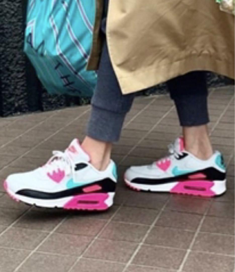 ナイキ エアマックス90 ホワイト ピンク グリーン NIKE