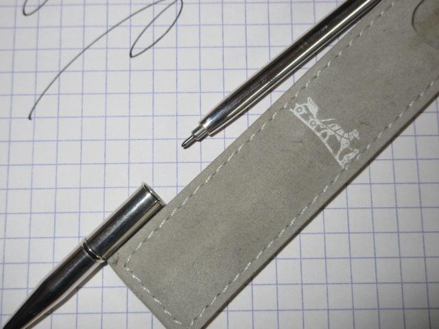 エルメス　手帳用ボールペン　11cm シルバー　本物　国内レフィル使用に加工