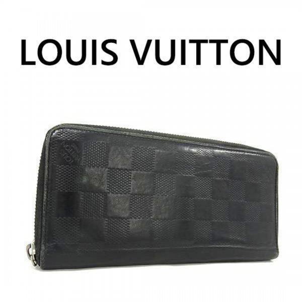 LOUIS VUITTON N63548 ダミエ 長財布 ブラック系 4173