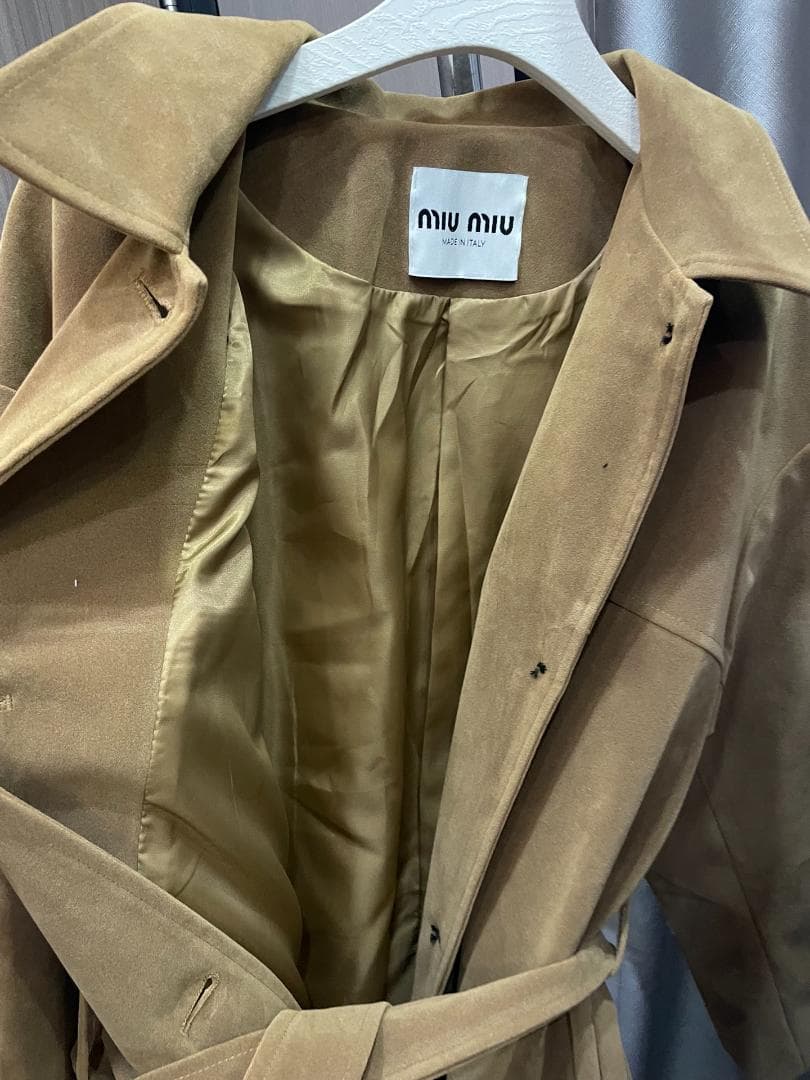 MIU MIU ブラウン スエード モッズコート