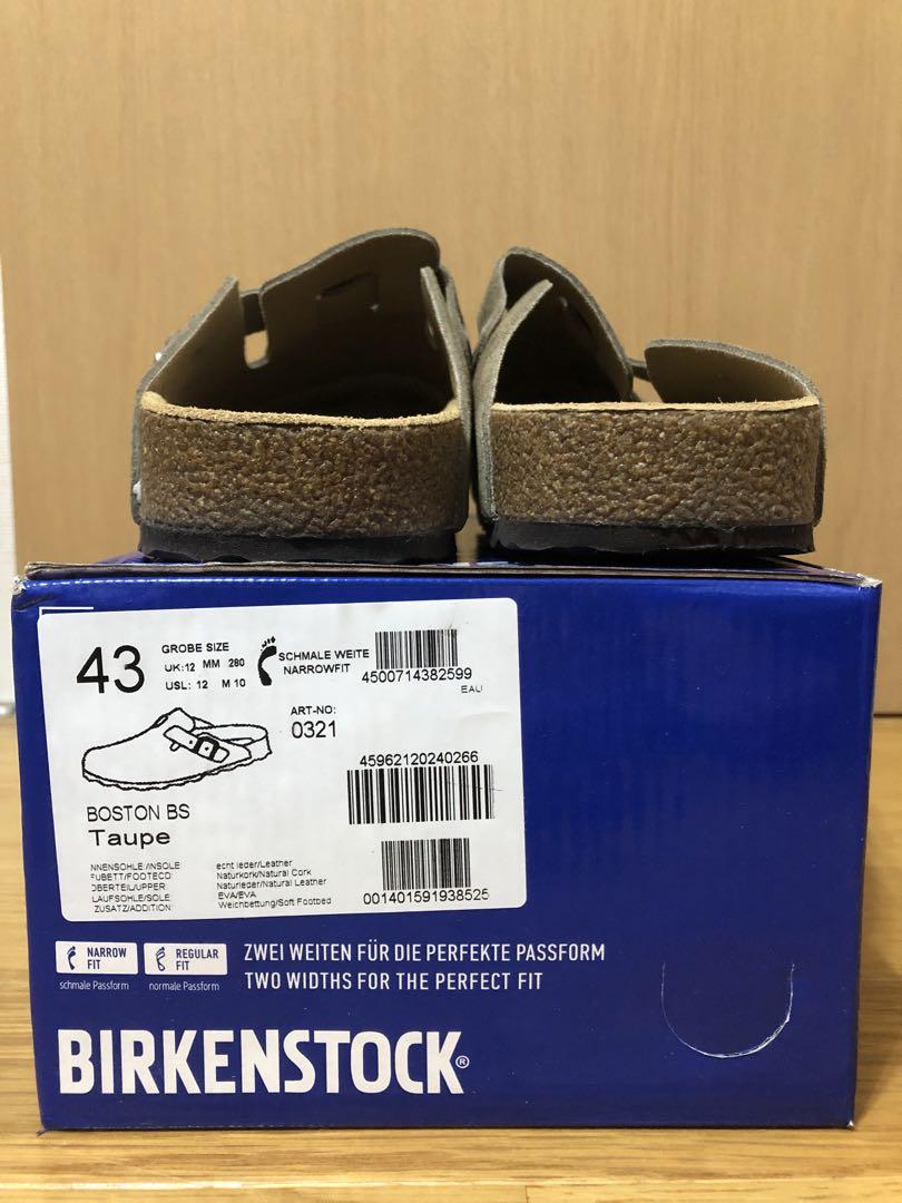 美品 BIRKENSTOCK ボストン スエード トープ 43 28㎝ ナロー幅
