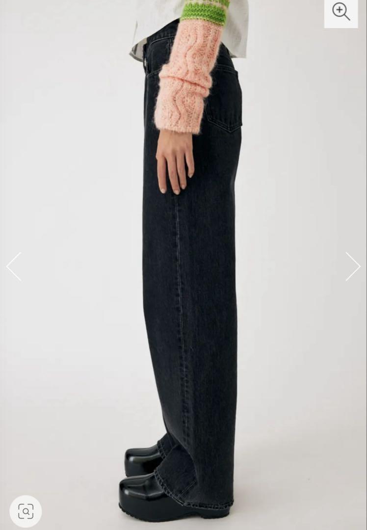 パンツ MOUSSY 90S LOWRISE BLK STRAIGHT