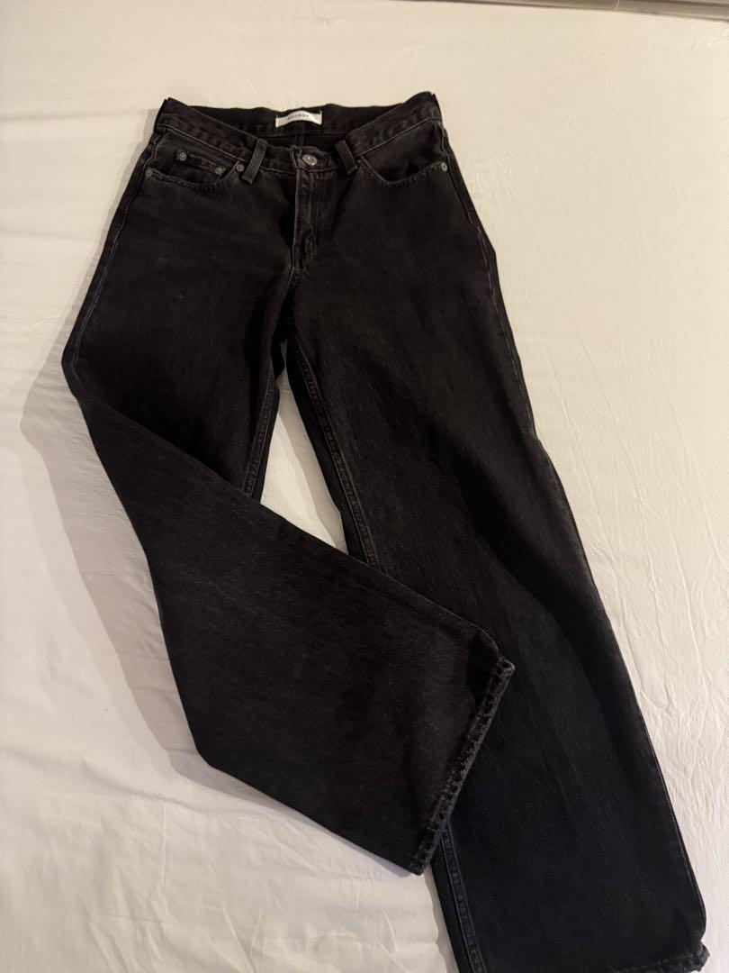 パンツ MOUSSY 90S LOWRISE BLK STRAIGHT