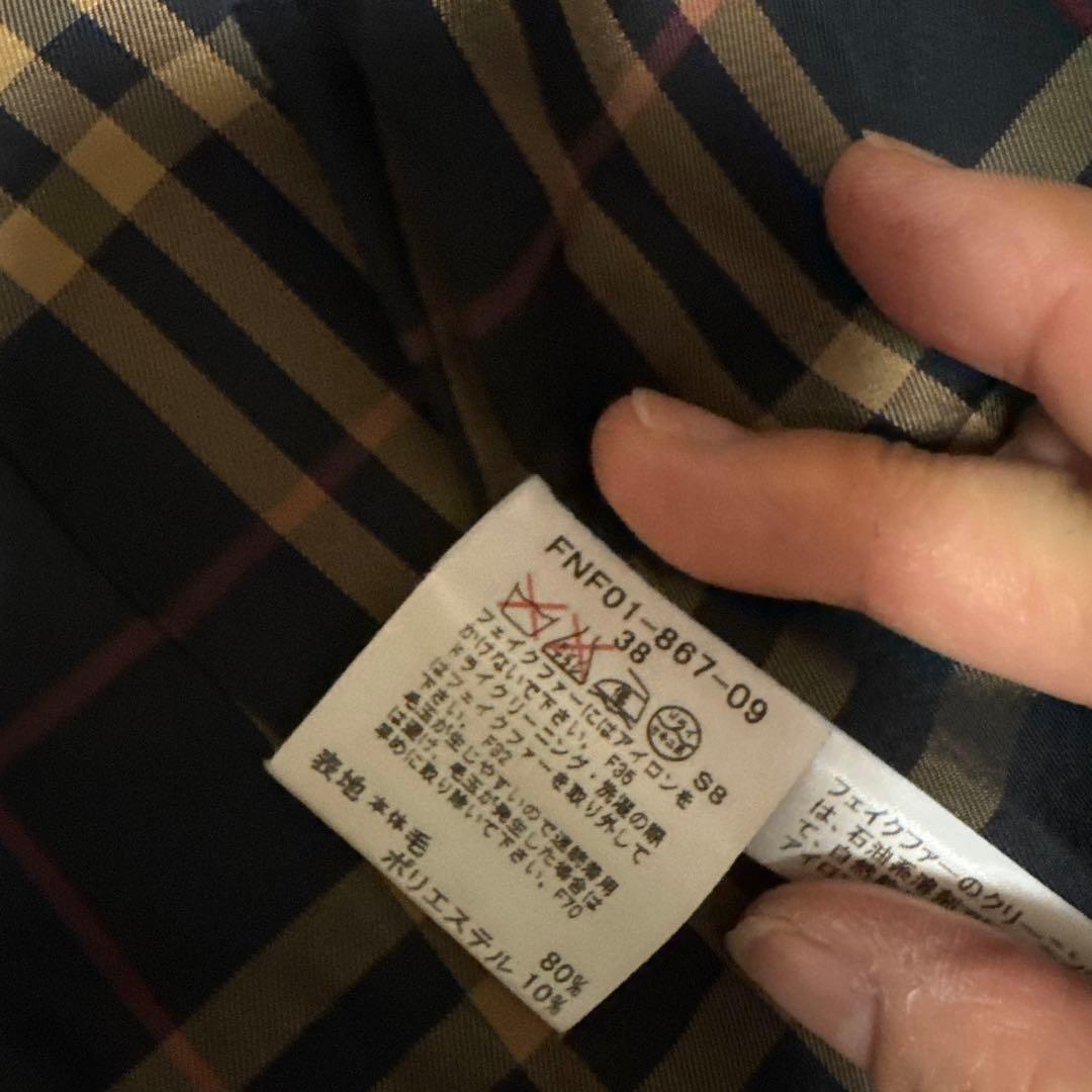 Burberry ブルーレーベル　ダッフルコート 黒 ファー付き