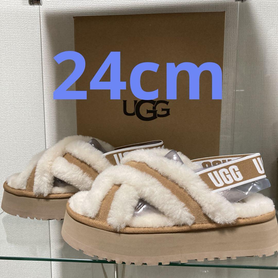 ほぼ新品★UGG 今期新作　ファーサンダル　24cm