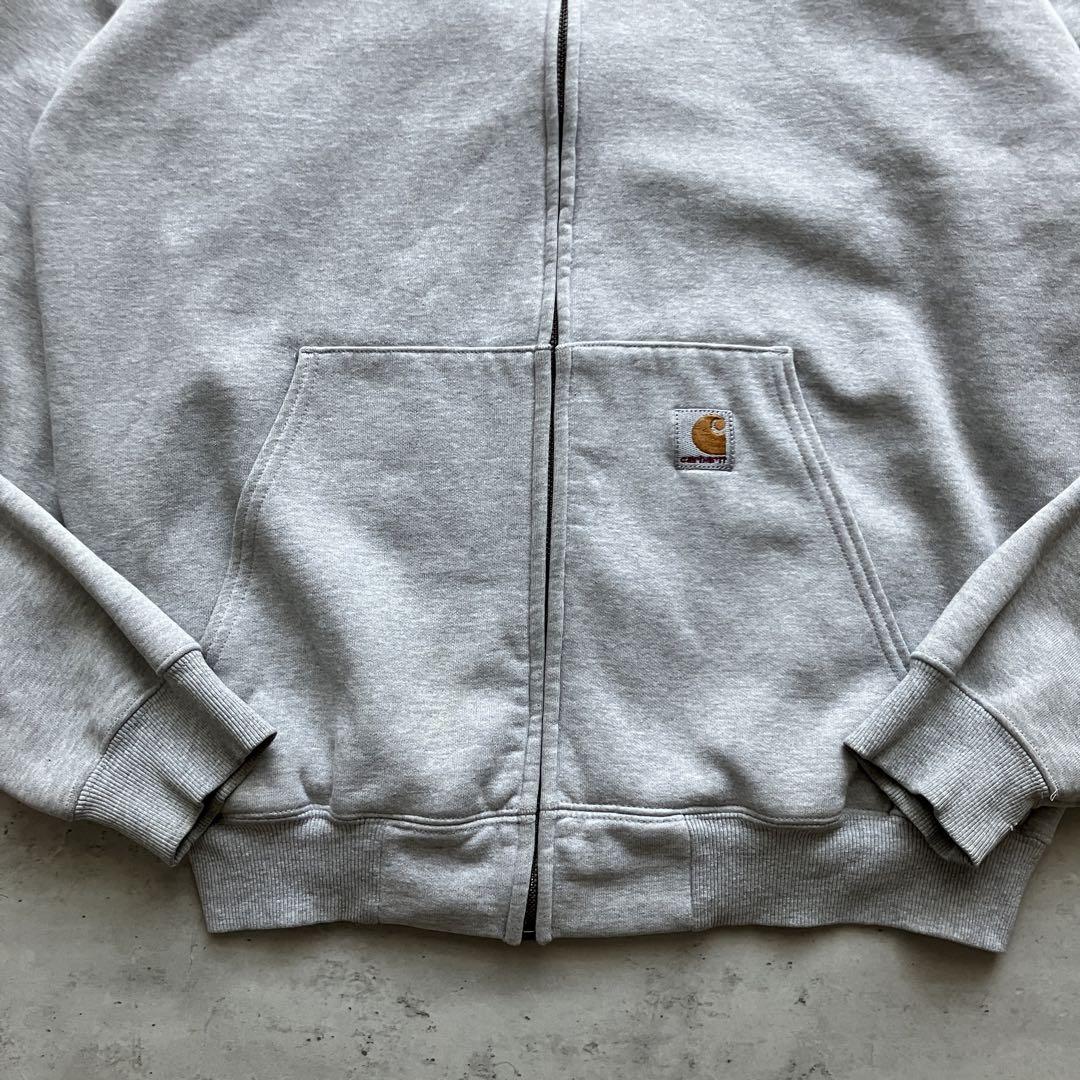 Carhartt ビッグサイズ フルジップパーカー M グレー コットン 裏起毛