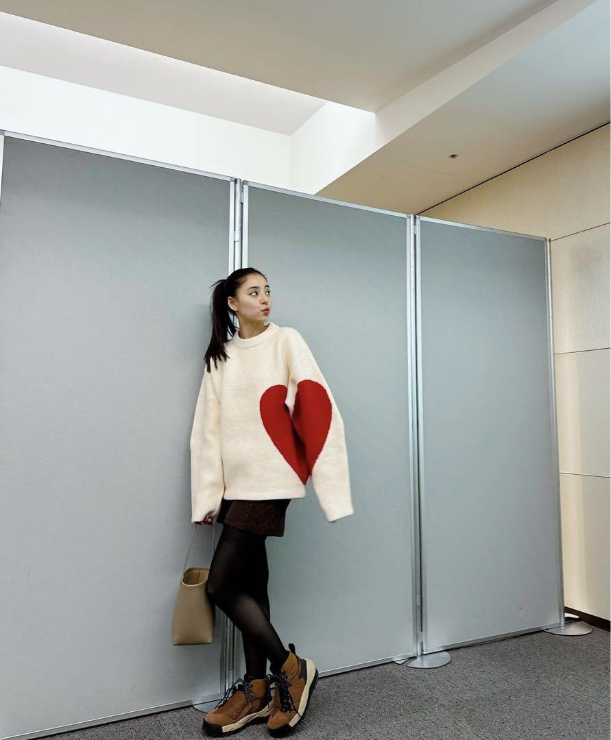 新木優子着用 23aw Nknit♡pattern KNIT WHITE/RED