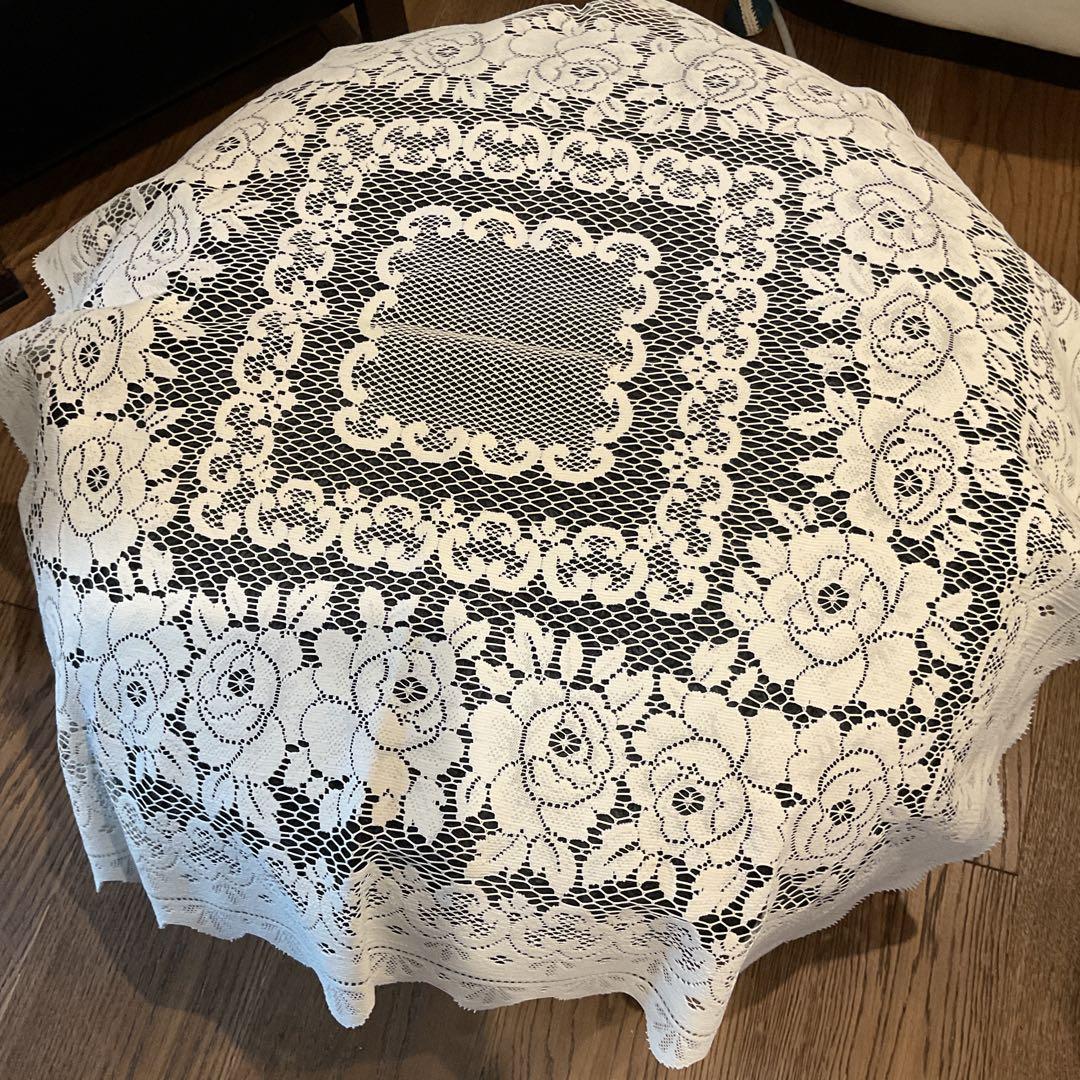 テーブルクロスレース刺繍花柄