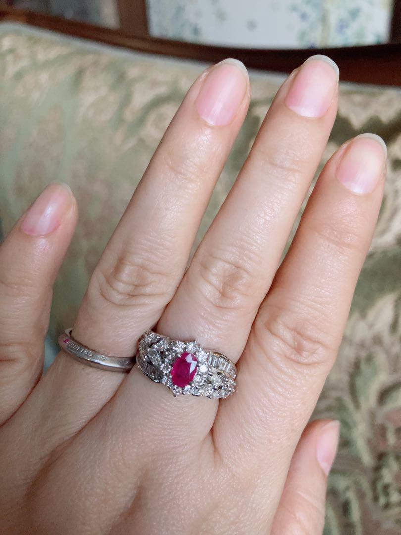 pt900 ビルマ産ピジョンブラッドルビー0.67ct D1.22ct