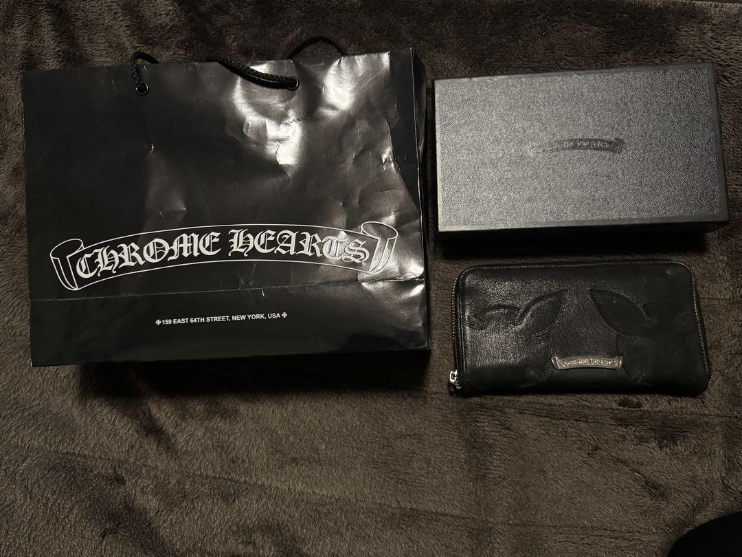 100%本物CHROME HEARTS デストロイレザー　ロングウォレット（新品