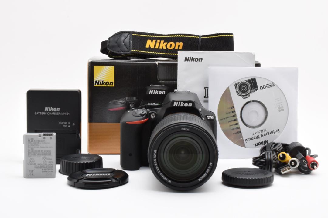 ■ 美品 ■ ニコン Nikon D5500 レンズキット ≪S数1,685回≫ ニコン D5500 18-55 VR II ﾚﾝｽﾞｷｯﾄ ﾌﾞﾗｯｸ【2416万画素