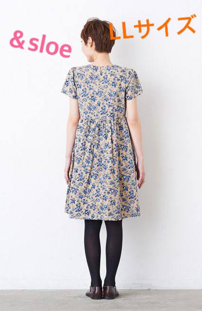 メルカリ Haco Sloe クラシックな綿麻 花柄ワンピース Llサイズ ひざ丈ワンピース 1 680 中古や未使用のフリマ