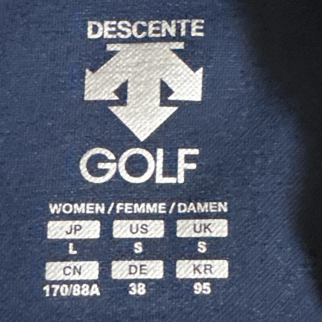 DESCENTE デサント 美品 モックネックシャツ ネイビー スタンドカラー